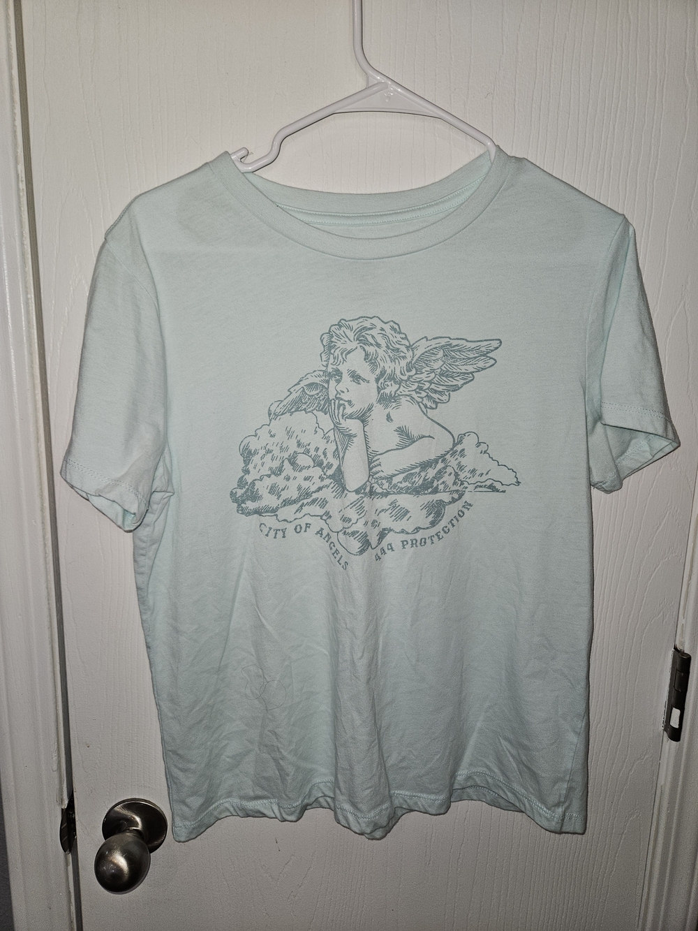 Grayson Threads Light Mint Graphic Tee with Angel Print